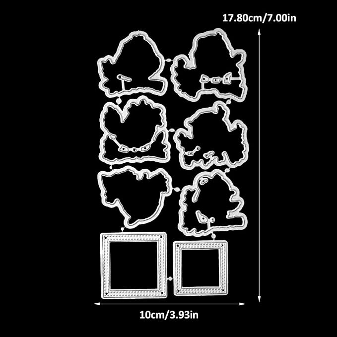 Clear Stamps and Metal Cutting Dies Set for Card Making Scrapbooking, DIY Craft Stamps and Dies Kit for Journaling, Albums, Greeting Cards, Holiday Cards, Birthday, Christmas (YX2029)