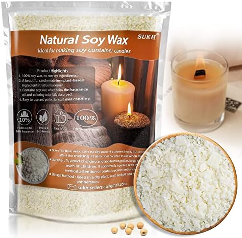 Sukh 15oz Natural Soy Wax for Candle Making - 430g Pure Soy Wax Flakes