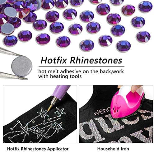 Beadsland Hotfix Rhinestones Bulk, Purple Velvet, SS6, 14400pcs