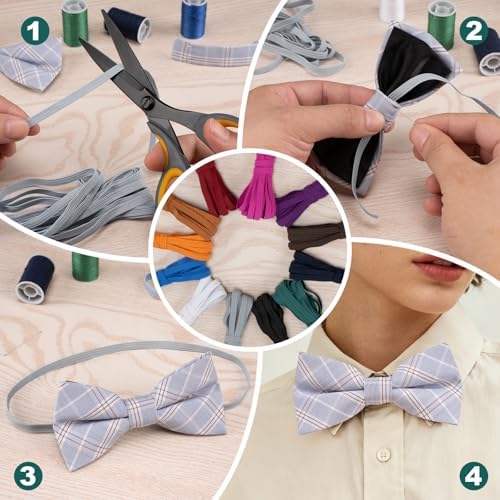 Airisoer Elastic Bands for Sewing 12 Rolls 1/4" x 4.4 Yards, Dark Colors