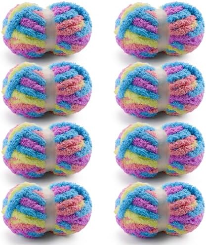 Chunky Yarn for Hand Knitting, Ombre Chunky Chenille Yarn for Crocheting