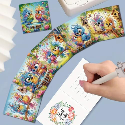 DDGYP 6 PCS Paper Folding DIY Diamond Art Greeting Cards Kit with Envelopes