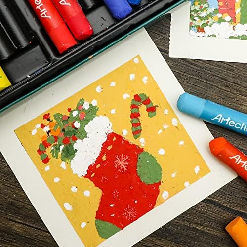 Artecho Oil Pastels Set of 72 Colors (10 x 70 mm) | Soft Oil Pastels, For Art Painting, Drawing, Blending, For Artists, Beginners, Students, Teachers