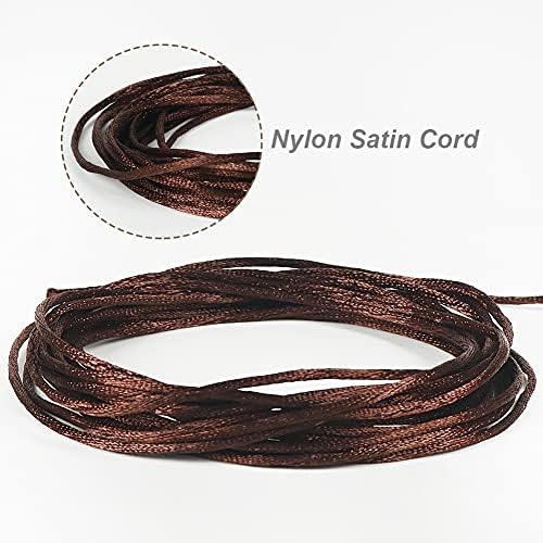 Tenn Well 295ft 2mm Satin Cord Brown Nylon for Macrame Bracelets