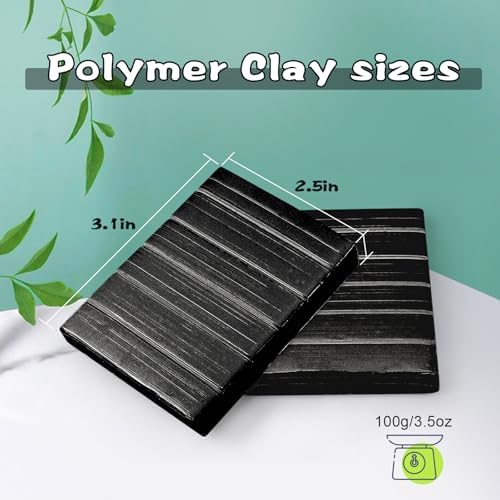 ifergoo 100g Black Polymer Clay, 3.5oz Oven Bake DIY Modeling Clay for Kids