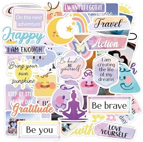50 Pcs Positive Affirmation Vinyl Stickers