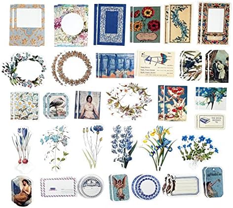 Esweny 200PCS Vintage Scrapbooking Supplies Kit for Journaling, Scrapbook Sticker Paper Pack for Junk Journal Planners Aesthetic Cottagecore Room Decor Wall Art Collage Album