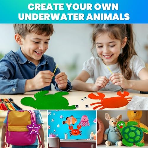 Sewing Kit for Kids Ages 4-8 - 12 Beginner DIY Kids Sewing Crafts Ages 5-8