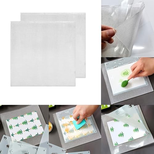 Alinacutle 2pcs 7in x7in Sticky Grip Mat Multi-Use Non-Slip Sticky Mats for DIY Art Card Making Hold Your Cardstock in Place, Easy to Clean and Reusable, Scrapbooking Card Making Tool