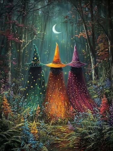 Xylogist Halloween Witch Diamond Art Kits for Adults 12x16 Inch