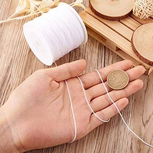 0.8mm White Nylon Cord for Jewery Making, 100 Yards Kumihimo Bracelet String Beading Thread for Braided Ornament Lanyard Chinese Knot Macrame Craft