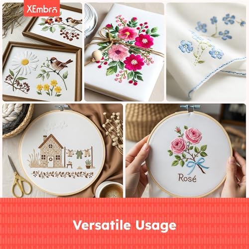 12 PCS White Embroidery Fabric, Pre-Cut Embroidery Cloth Fabric Squares for DIY Sewing, Needwork and Home Decoration (11.8 x 11.8 Inch)