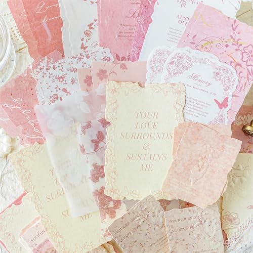 Scrapbook Paper Textured Journaling Scrapbooking Supplies Decorative Craft Paper Assorted for Junk Journals Card Making Crafts DIY Vibrant Colors (Flower Branch Language Series)