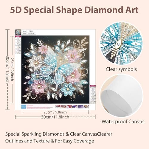 Butterfly Diamond Art Kits for Adults Special Shape Diamond Painting