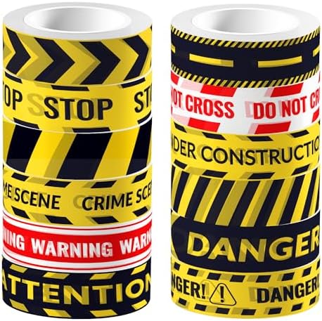 Construction Washi Tape Set 12 Rolls,Architectural Slogans Washi Tape Decorative Paper Stickers Decorative Tape for Construction Birthday Party Craft,Scrapbook,DIY, Planner,Gift Wrapping,Party Decor