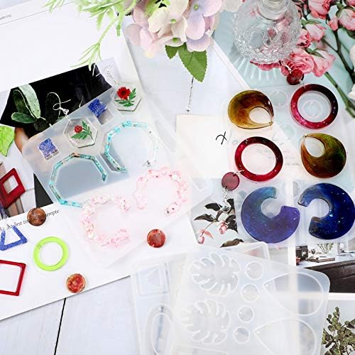 Patelai 4 Pcs Resin Earring Molds for Jewelry Making Kit, Geometric