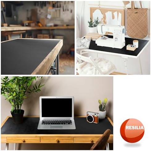 RESILIA Work Bench Mat - 40" X 96" X 0.06" Scratch-Resistant PVC Mats - Protect Your Workbench, Table, or Tool Station from Painting, Woodworking, Crafting, Building, & More, Black, Made in USA