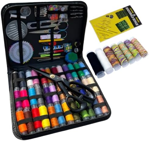 YAJUYANG 251 Pcs Sewing Kit for Adults, Professional Needle and Thread Kit with Heavy Duty Fabric Scissors & Yarn Snips, Complete Portable Travel Sewing Kit for Home, Emergency Repair, Beginners Gift