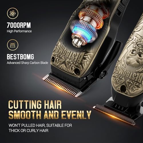 BESTBOMG® Hair Clippers for Men, Clipper, Trimmer & Shaver Set, BS-808DR
