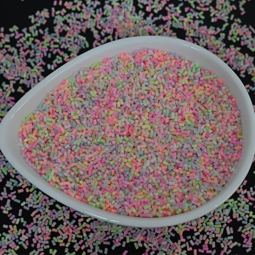 LIKETURE Fake Sprinkles 110G Non-edible Polymer Clay Sprinkles Fake Candy Sprinkles Slime Sprinkles Faux Sprinkles for Resin Slime Add Ins Plastic Sprinkle Nail Art Shaker Card Filler (Rose)