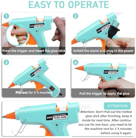 Hot Glue Gun Kit Mini: Mini Hot Glue Guns Kit with 20 Sticks Melt Glue Gun Craft for Kids School DIY Arts Home Quick Repairs Multi-application 2 Pack