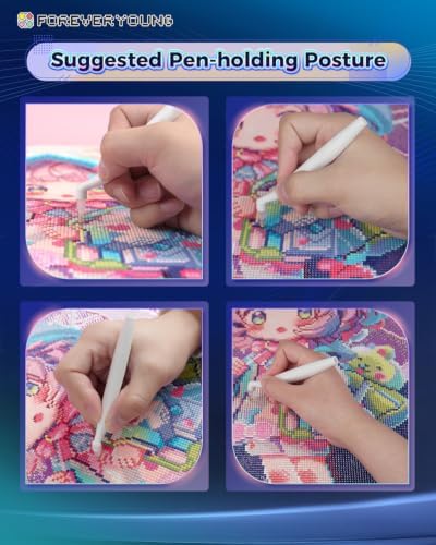 forever young Ergonomic Diamond Painting Pen with 4 Tips, Wrist-Friendly