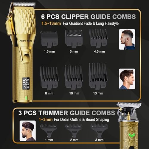 FADEKING Professional Hair Clippers for Men, Cordless Clipper & Trimmer Kit