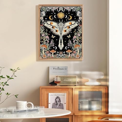 Mushroom Diamond Art Kits for Adults Moth Diamond Painting Kit Beginner
