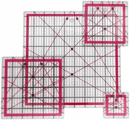 Sewing Rulers Quilting Ruler,Acrylic Quilting Templates,Sewing Tools Accessories Supplies for Patchwork Precision Fabric Cutting 4pcs(9.5,6,4.5,2.5inch)