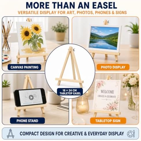 10-Set Canvas Boards with Easels, 8 x 10 Inch, Paint Party Kit