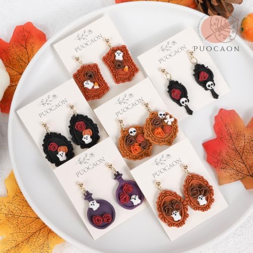 Puocaon Halloween Frame Polymer Clay Cutters for Jewelry Earring Making