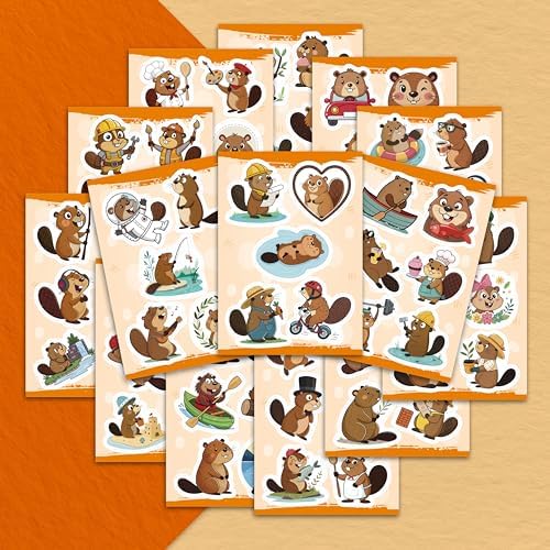 100Pcs Beaver Stickers for Water Bottle, Laptop - Funny Beaver Gifts, Party Supplies - Waterproof Stickers and Decals - Gift for Women & Men