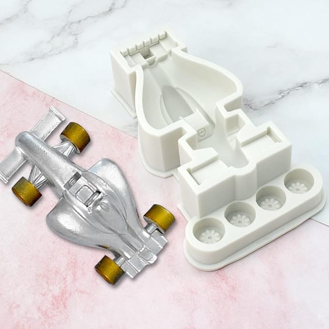 Cestony 3D Racing Car Shaped Silicone Molds for DIY Cake Fondant Biscuit Cookies Soap Sugar Pudding Chocolate Hard Candies Dessert Candle Decor