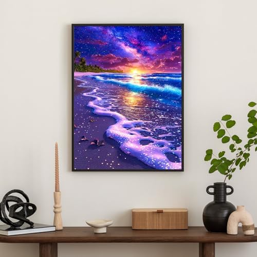 Okarina Diamond Art Kits for Adults & Beginners, Beach Diamond Painting Kit
