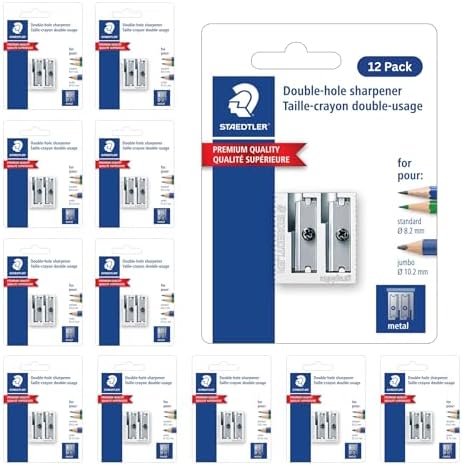 STAEDTLER Metal Double-Hole Pencil Sharpener, 12 Pack