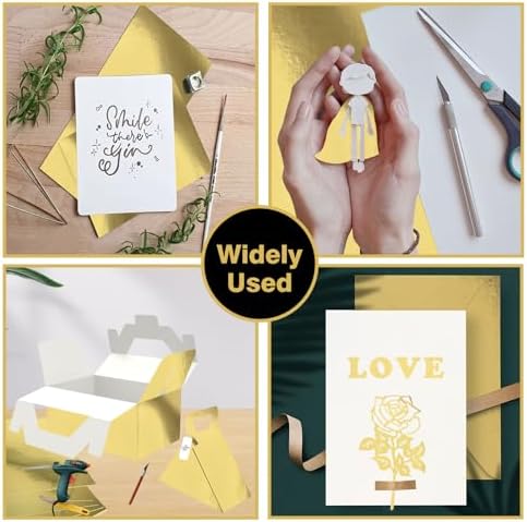 Gold Cardstock 8.5x11 in, 92lb/250GSM Metallic Shimmer, 20 Sheets ﻿