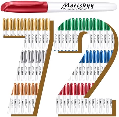 Motiskyy 72 Pcs Metallic Permanent Markers Bulk, Multicolor
