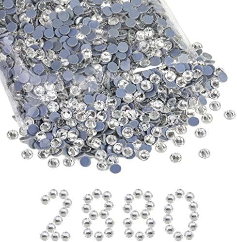 Beadsland Hotfix Rhinestones Bulk, Crystal, SS30, 2880pcs