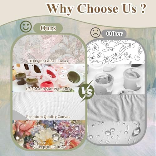 Paint by Numbers Kit for Adults Flowers, Paint by Number for Adults 16x20in