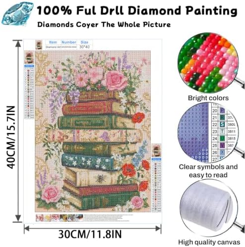 SUHEFAFA Books Diamond Art Kits for Adults Beginners 12×16 inch