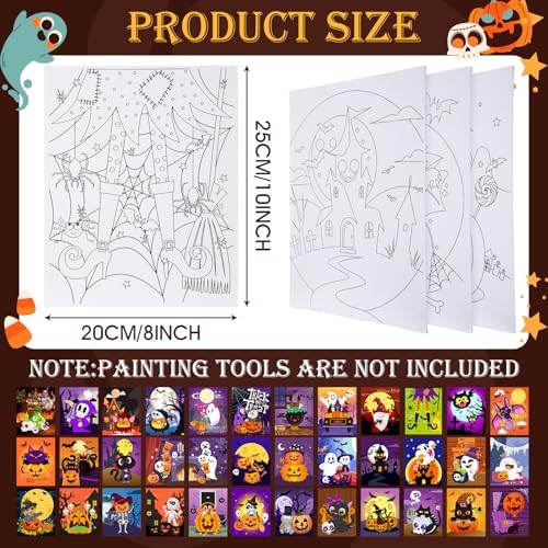 Harloon 36 Pcs Afro Queen Pre Drawn Canvas 8x10,Funny Halloween