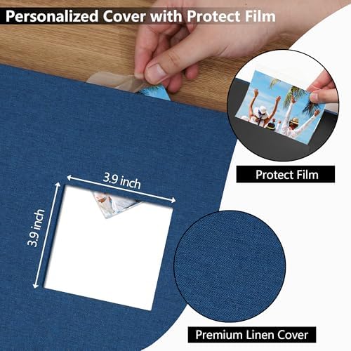 Vienrose Scrapbook Photo Album, 12x12 Inch, 3 Ring Binder, Blue, 100 Pages