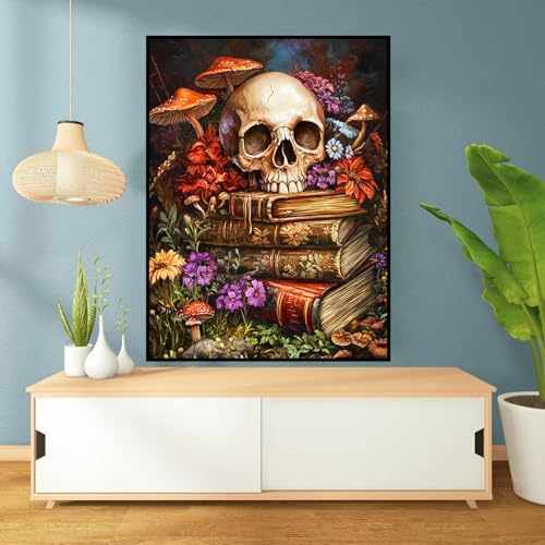 Axquilon Skull Diamond Art Kits for Adults 12x16 inch