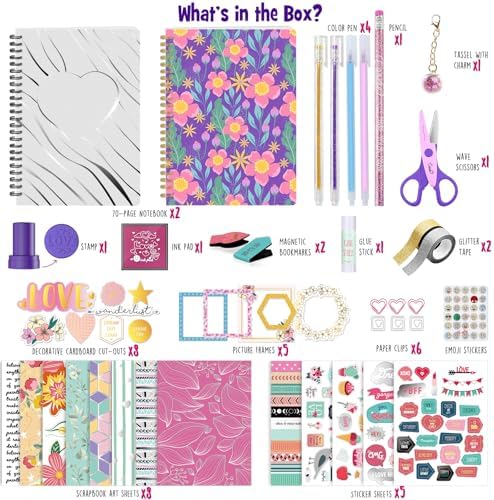 DIY Journal Kit for Girls Ages 8+, Stationery Set for Teen Tween Girl Gift