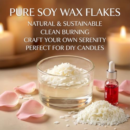 Sukh 15oz Natural Soy Wax for Candle Making - 430g Pure Soy Wax Flakes