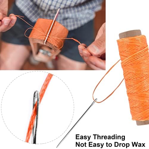JANYUN 150D Waxed Leather Sewing Thread 264 Yards 8 Colors Cord for Craft