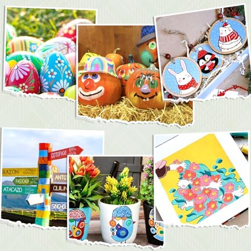 DAPAWIN Oil Based Paint Pen: Permanent Paint Marker, Quick-Dry, Waterproof Paint Set of 24 for Metal, Wood, Easter egg, Rock Painting, Glass, Fabric, Ceramic, Mug, Plastic, Stone, Christmas Stencil