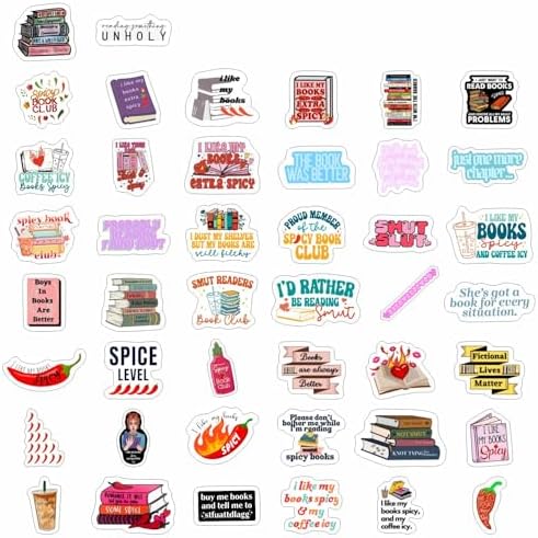 Spicy Book Stickers, SMU tty Book Stickers for Kind le, Bookish Decals for Adults, Dark Romance Decals, Gifts for Women & Men