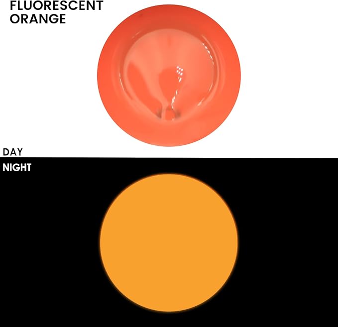 Artecho Orange Glow in the Dark Acrylic Paint 500ml / 17oz Large Bottle