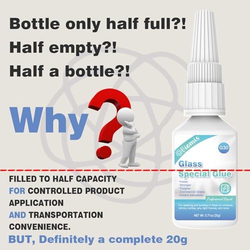 20g Glass Glue, Instant Strong Glue for Acrylic, Other Materials